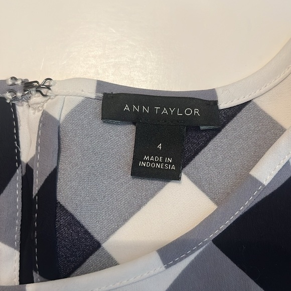 Ann Taylor Gingham Ruffle Sleeve Shift Dress Size 4 - Picture 8 of 12